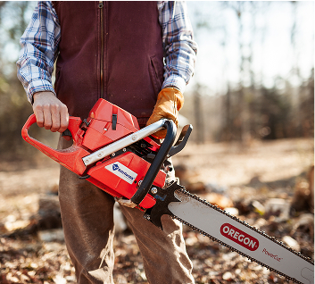 Wesley from We Cut Acres with a chainsaw ready for tree service in Barnesville GA